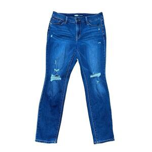 Old Navy Pop Icon Skinny Distressed Mid Rise‎ jeans Sz 8 short